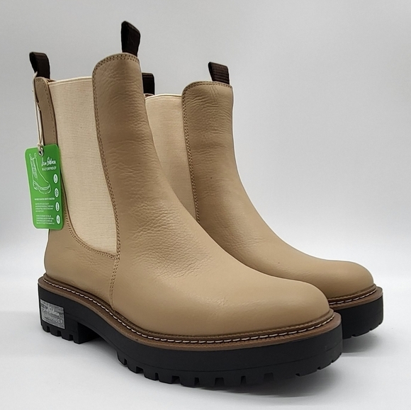 589- Sam Edelman Laguna Chelsea Boots Sesame Color Genuine Leather Size 9.5 M - Picture 2 of 13